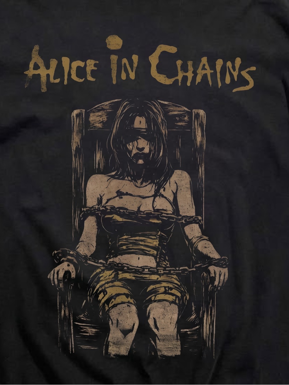 Alice In Chains black band Graphic Tee gildan reprinted - Picture 2 of 2